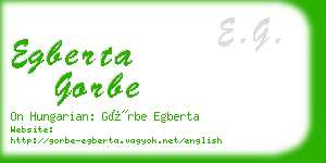 egberta gorbe business card